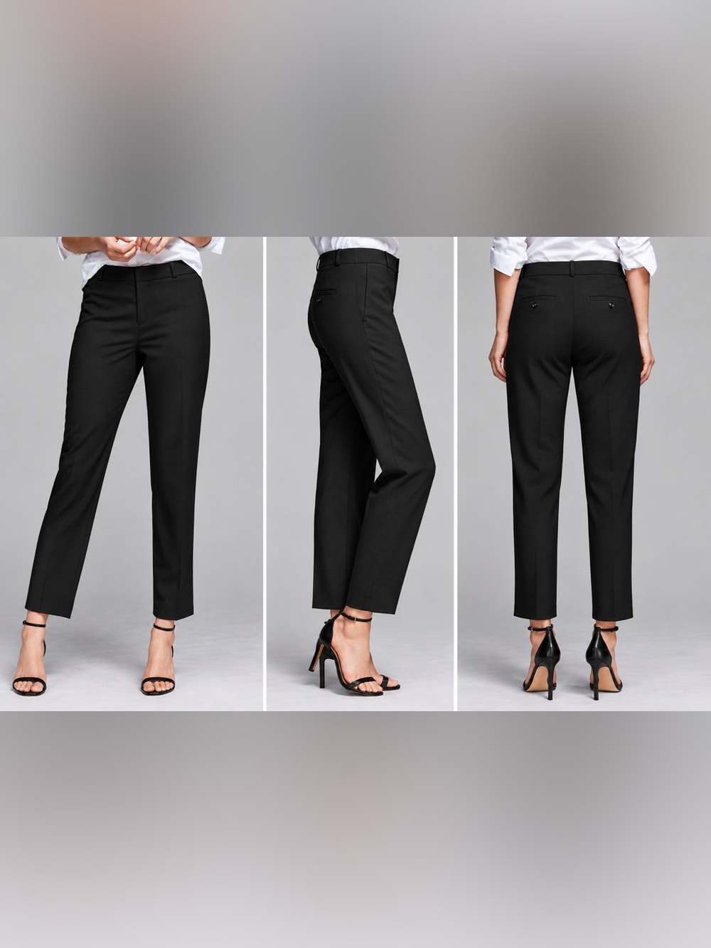 Banana Republic Avery Classic Black Straight-Leg Work Trousers 50% wool
Blend